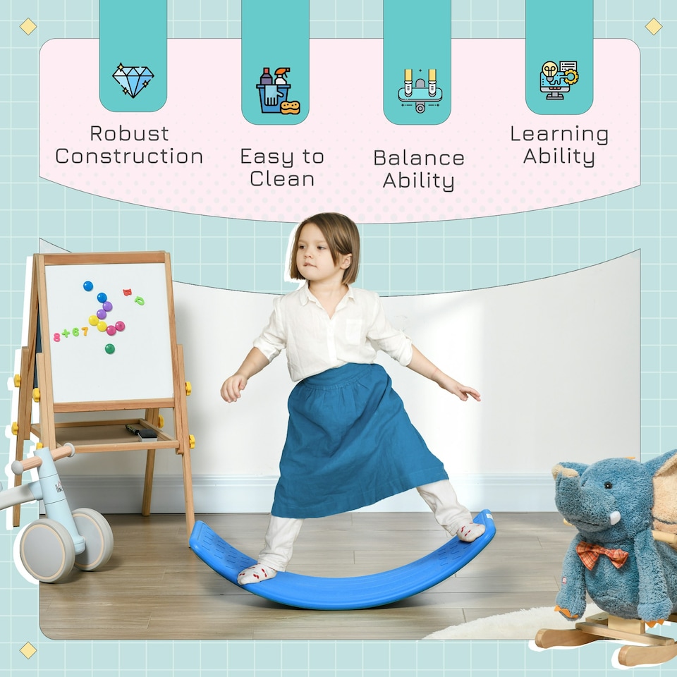 image 1 of ZONEKIZ Balance Board, Kids Wobble board for 3-6 Years, Dark Blue
