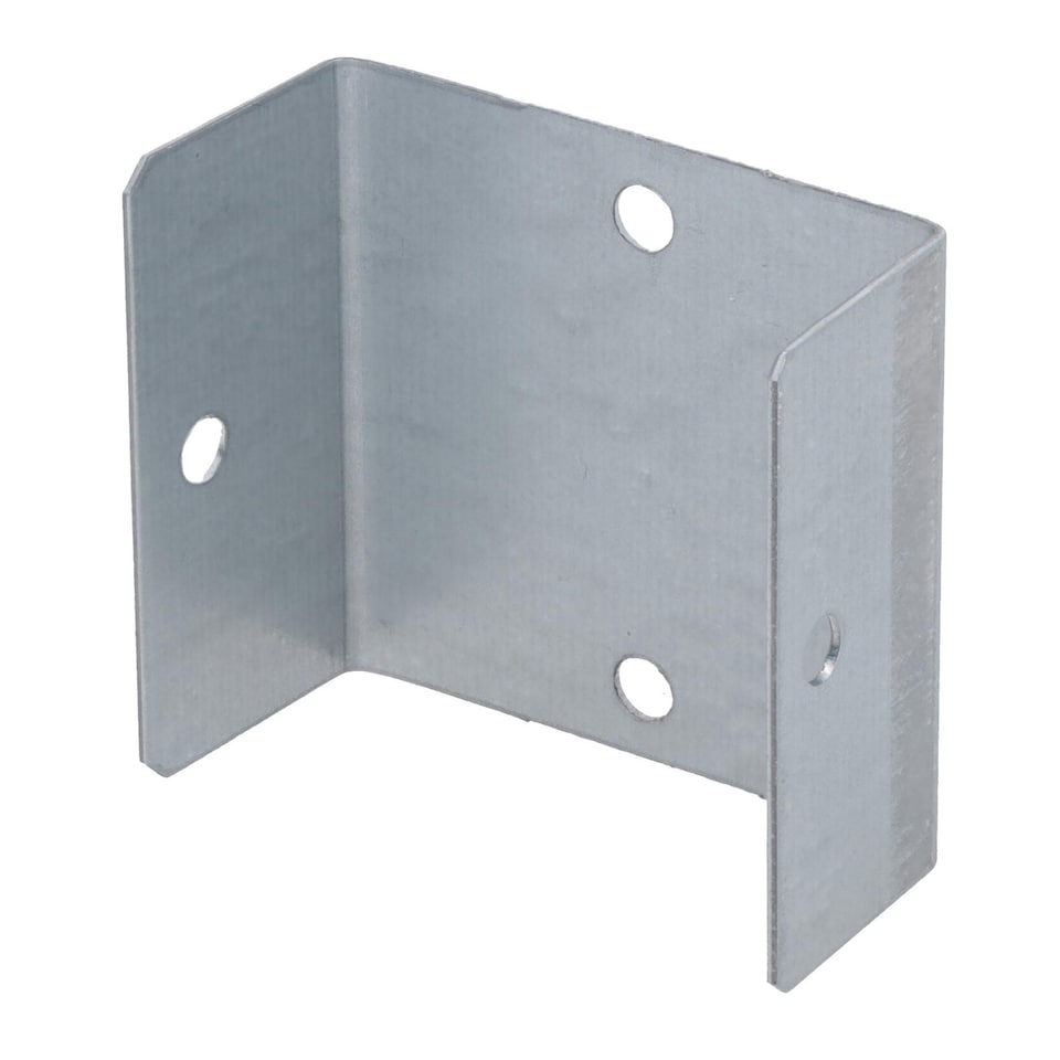 image 1 of Fence Panel Clip 50mm Galvanised Steel Bracket Holder Trellis Post Support 16PK