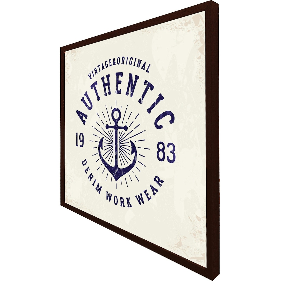 image 1 of Vintage anchor logo (Picutre Frame) Brown | L