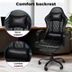 image 4 of Levede Office Desk Chair PU Gaming Recliner Adjustable Height Swivel | Black | Black | One Size