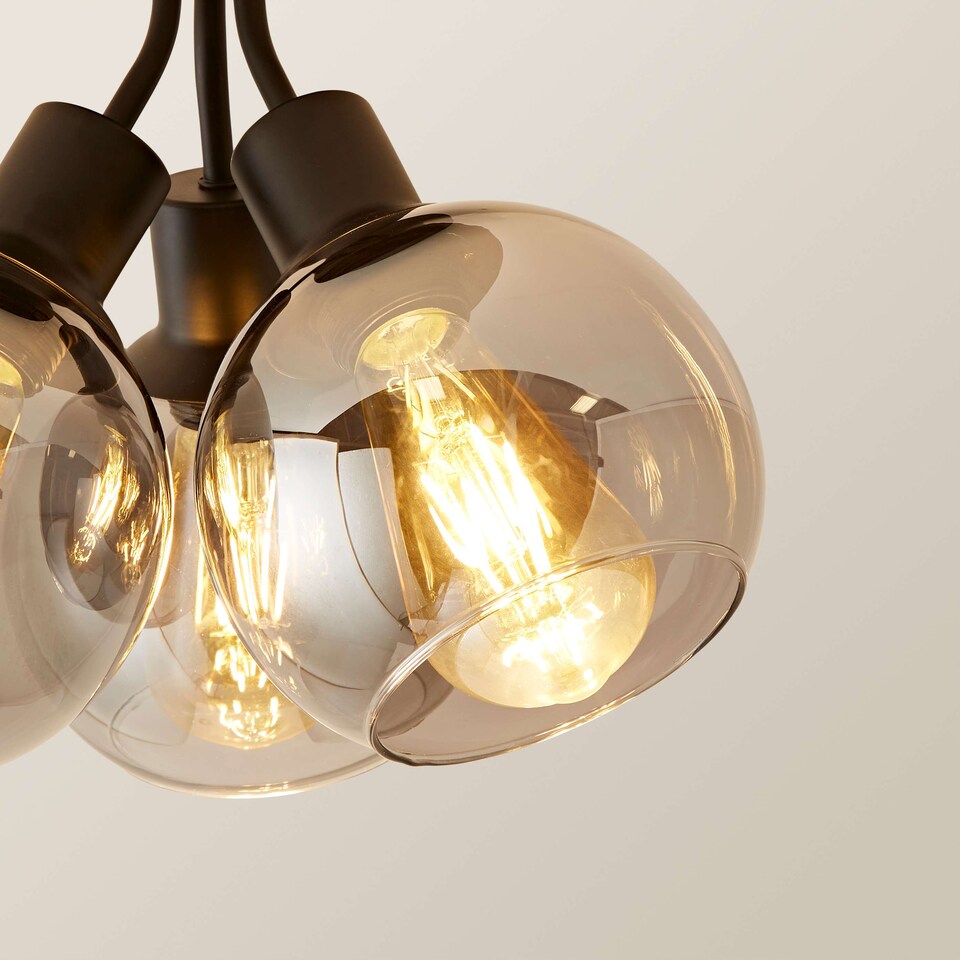 image 1 of ValueLights Bellamy Black Bubble Cluster Ceiling Light & Bulbs | Black