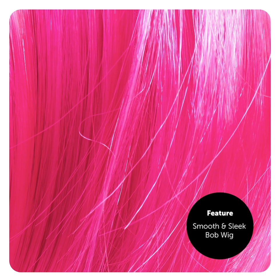 image 1 of Adults Hot Pink Bob Wig – Bright Fancy Dress Hairpiece for Parties & Costumes Pink | One Size