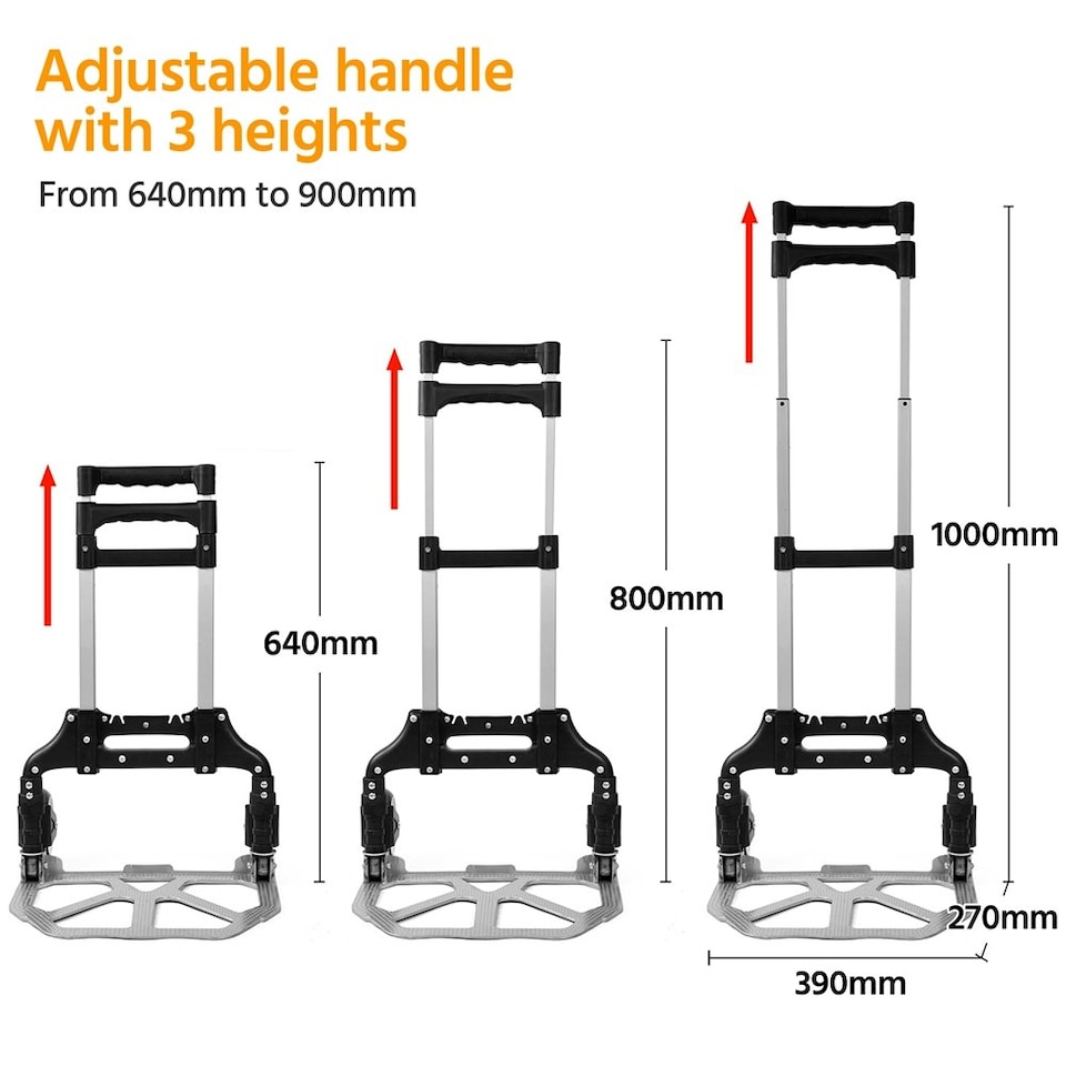 image 1 of Yaheetech Aluminum Hand Trolley Black