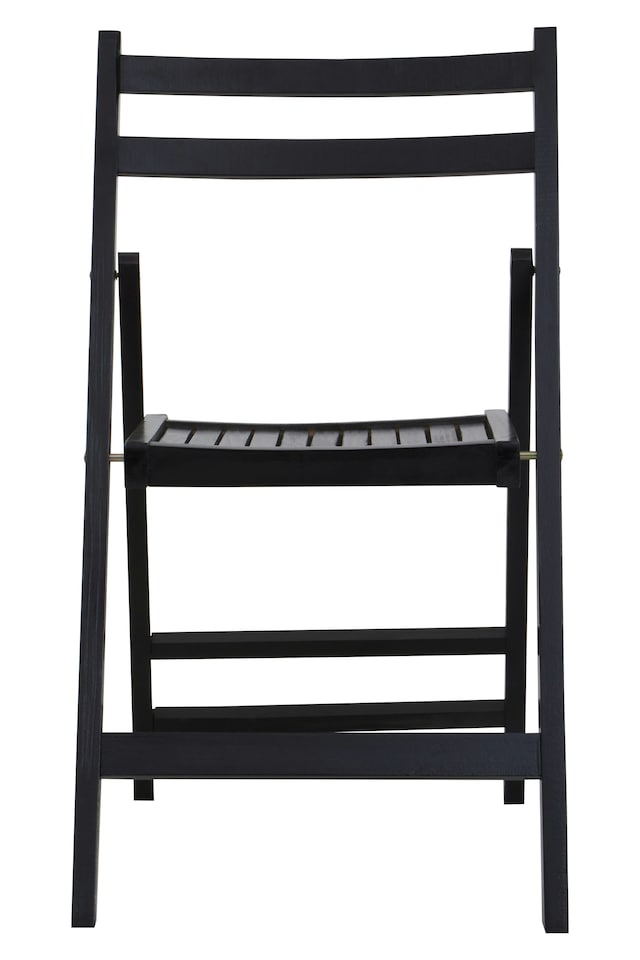 image 1 of Interiors by Premier Wood Black Finish Folding Chair, Space-saver Camping Chair, Easy Foldable Wood Chair, Easy to Clean Chair