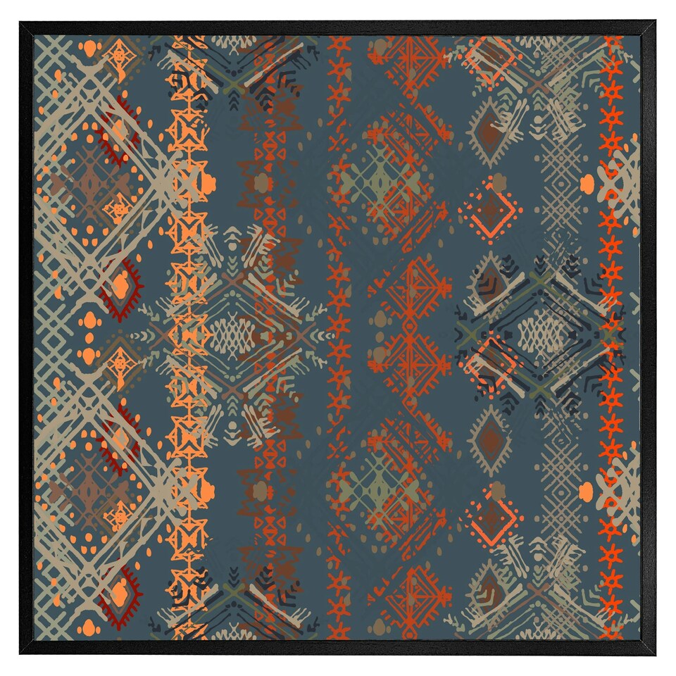 image 1 of Ethnic boho distressed pattern (Picutre Frame) Black | XS