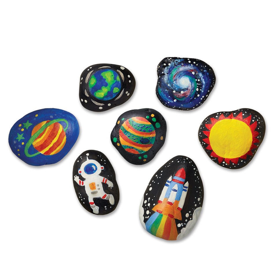 image 1 of KidzMaker - Glow In The Dark - Space Rock Painting