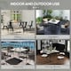 image 5 of Outsunny Outdoor Dining Table for 4 with Marble Effect Tempered Glass Top White