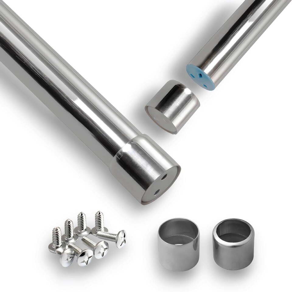 image 1 of House of Home Extendable Wardrobe Pole 34-53CM Adjustable Rail Hanger Steel Heavy Duty Easy Assemble | Chrome