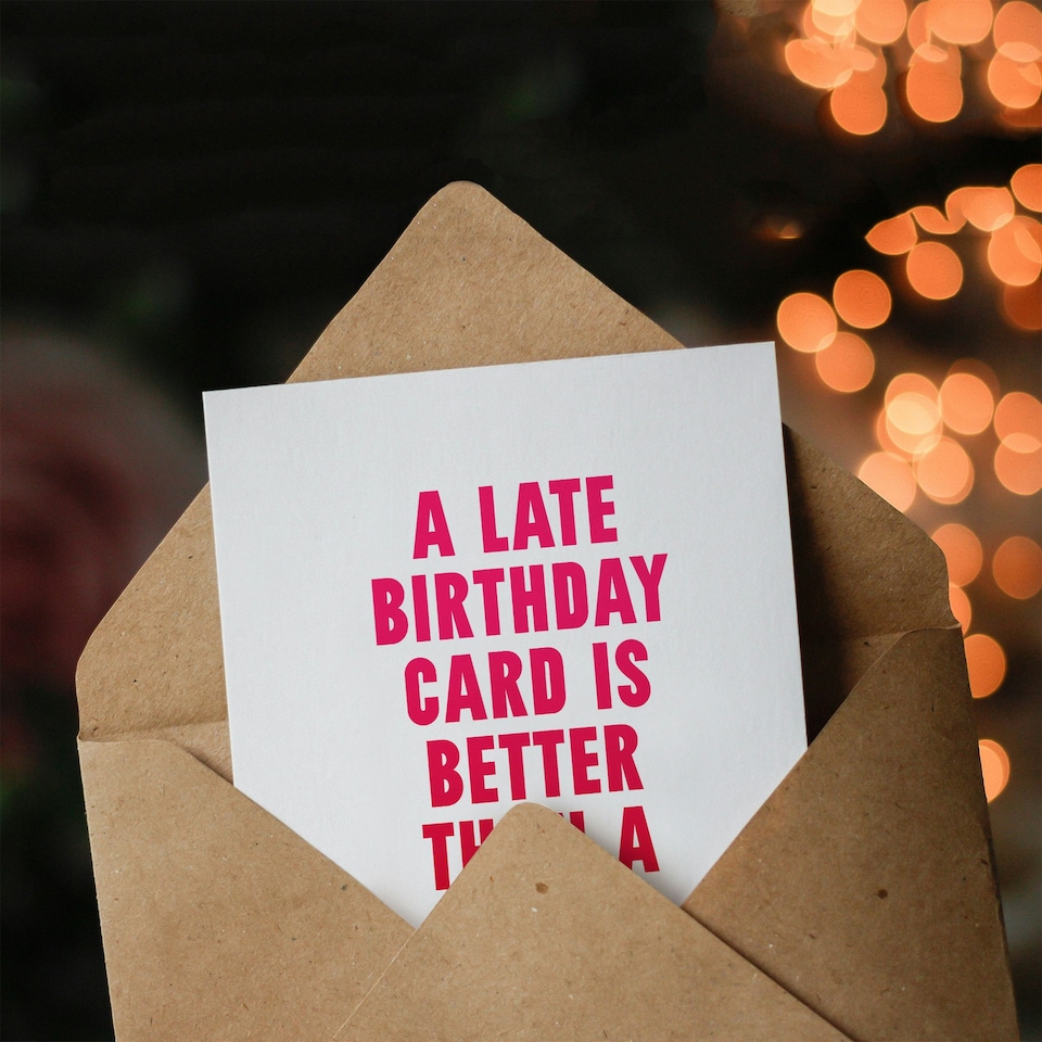 image 1 of Belated Better Than A Late Period Joke Funny Birthday Card