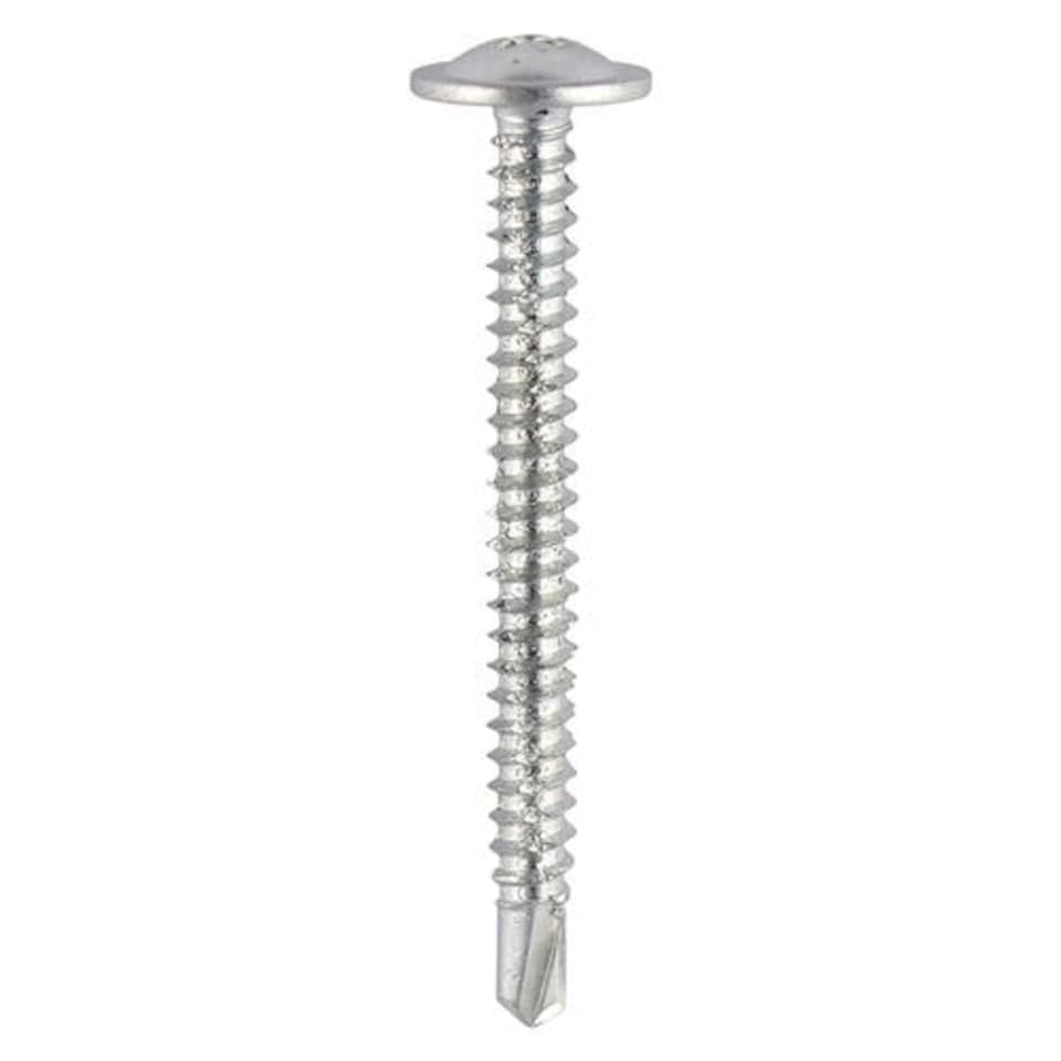 image 1 of Timco - Baypole Screws - Wafer Flange - PH - Self-Drilling Point - Zinc (Size 4.8 x 100 - 200 Pieces)