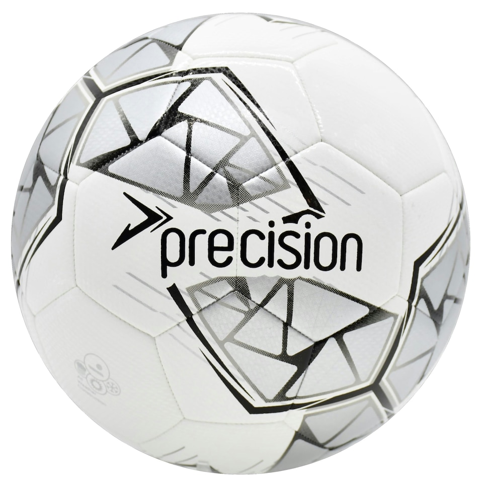 image 1 of Precision Fusion FIFA Basic Training Ball - 4 - White/Silver/Black/White - Precision - PRF2624 White
