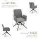 image 3 of Swivel Chair Daya - upholstered, robust fabric, 55.5 x 58 x 87 cm | Grey | anthracite | 6