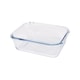 image 1 of Argon Tableware Rectangular Glass Cake Dish - 17cm x 12.5cm | Clear | Clear | 17cm x 12.5cm