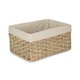 image 1 of Medium Thatch Grass Woven Storage Basket with White Cotton Lining | Green | Green | M