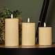 image 2 of Set of 3 Cream Wax Melted Pool Effect Candles with Timer Function and Warm White LEDs