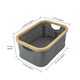 image 5 of JVL Bambanio Foldable Bamboo Storage Basket, 26L, Set of 3 - Grey Grey