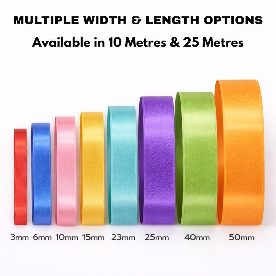 image 1 of Satin Ribbon for Fabric & Gift Wrapping - 25mm x 10 Metres