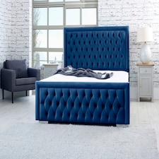 Piera Plush King Bed Frame - Blue