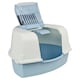 image 6 of Large Cat Corner Litter Tray Hooded Deep Cover Toilet Flap Box with Filter & Scoop | Blue | Light Blue | 1