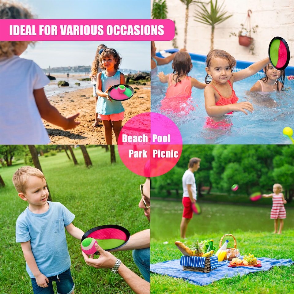 image 1 of The Magic Toy Shop Toss and Catch Ball Set Outdoor Activity for Kids and Family Fun