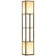 image 1 of HOMCOM Shelf Floor Lamp with Dual Light, for Living Room, Bedroom, Brown