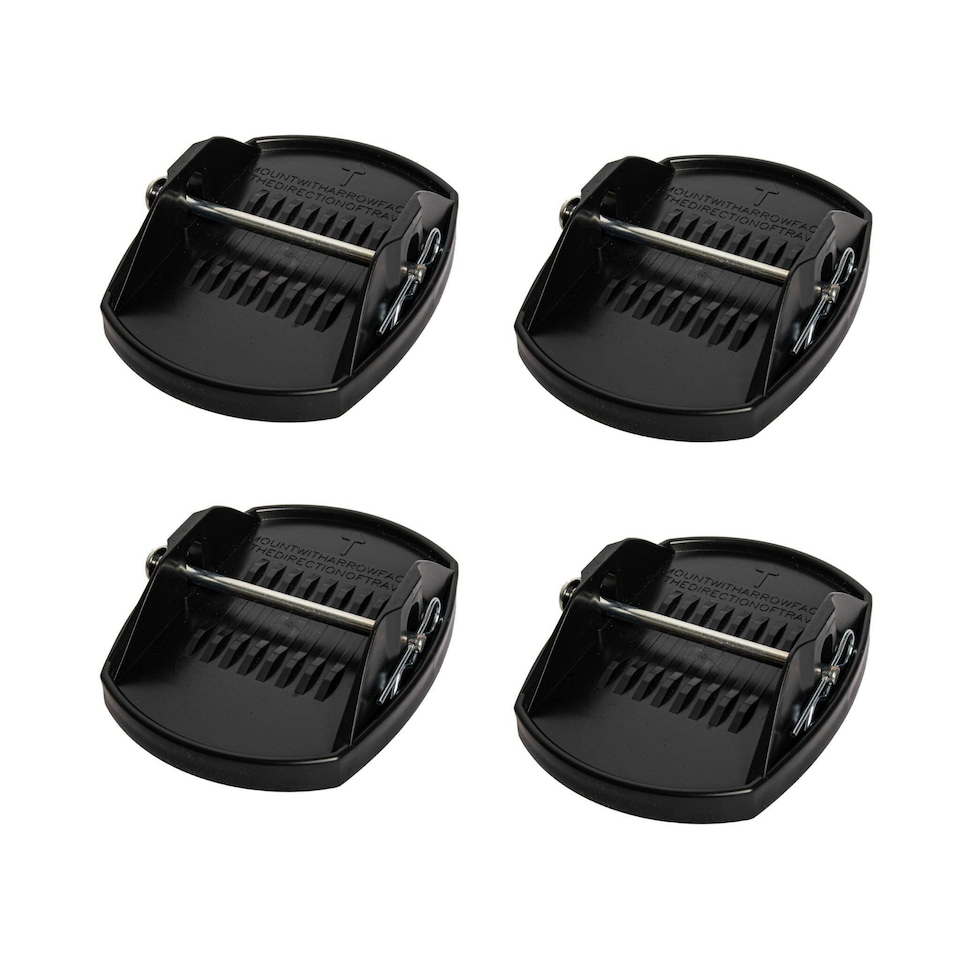 image 1 of 18cm x 14cm Set of 4 Black Heavy Duty Caravan Corner Steady Feet Jack Pads