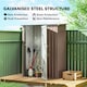 image 3 of Outsunny 5ft x 3ft Garden Storage Shed, Outdoor Metal Shed with Sloped Roof, Lockable Door for Tools, Equipment, Brown