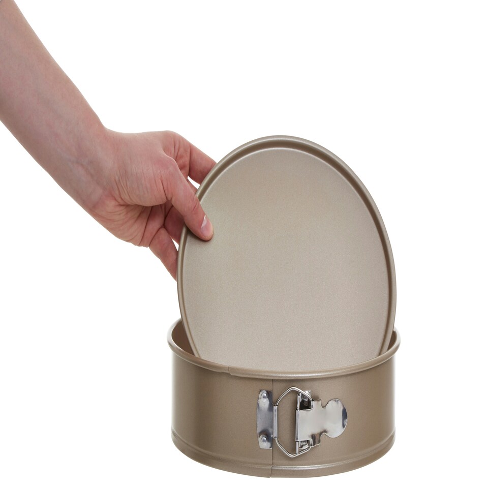 image 1 of Interiors by Premier Non-Stick Springform Cake Tin, Champagne Finished Carbon Steel Round Cake Pan with Removeable Bottom Gold