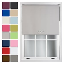 FURNISHED Blackout Roller Blinds with Triple Round Eyelets Cut to Size Easy Fit Window Shade | Grey | Grey | (W) 210cm x (L) 165cm