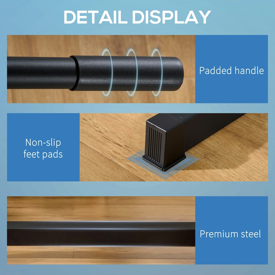 image 1 of HOMCOM Upper Body Dip Stand Station Workout Equipment for Pull Ups, Push Ups