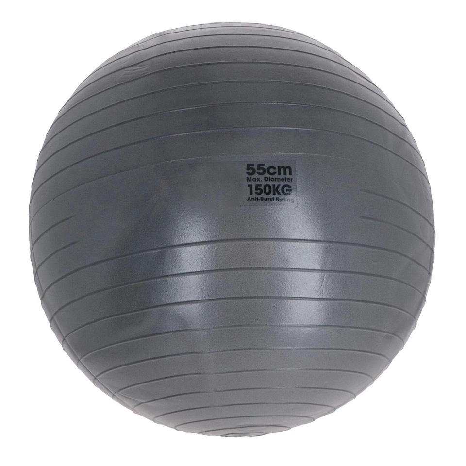 image 1 of Swiss Exercise Ball Anti Burst 150kg for Yoga, Fitness Pilates Core Workouts 55cm Grey
