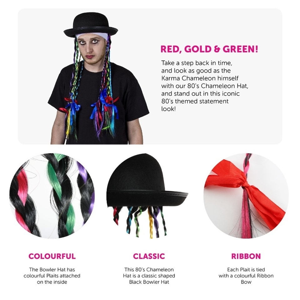 image 1 of Pack of 6 80's Chameleon Hat Multi | One Size