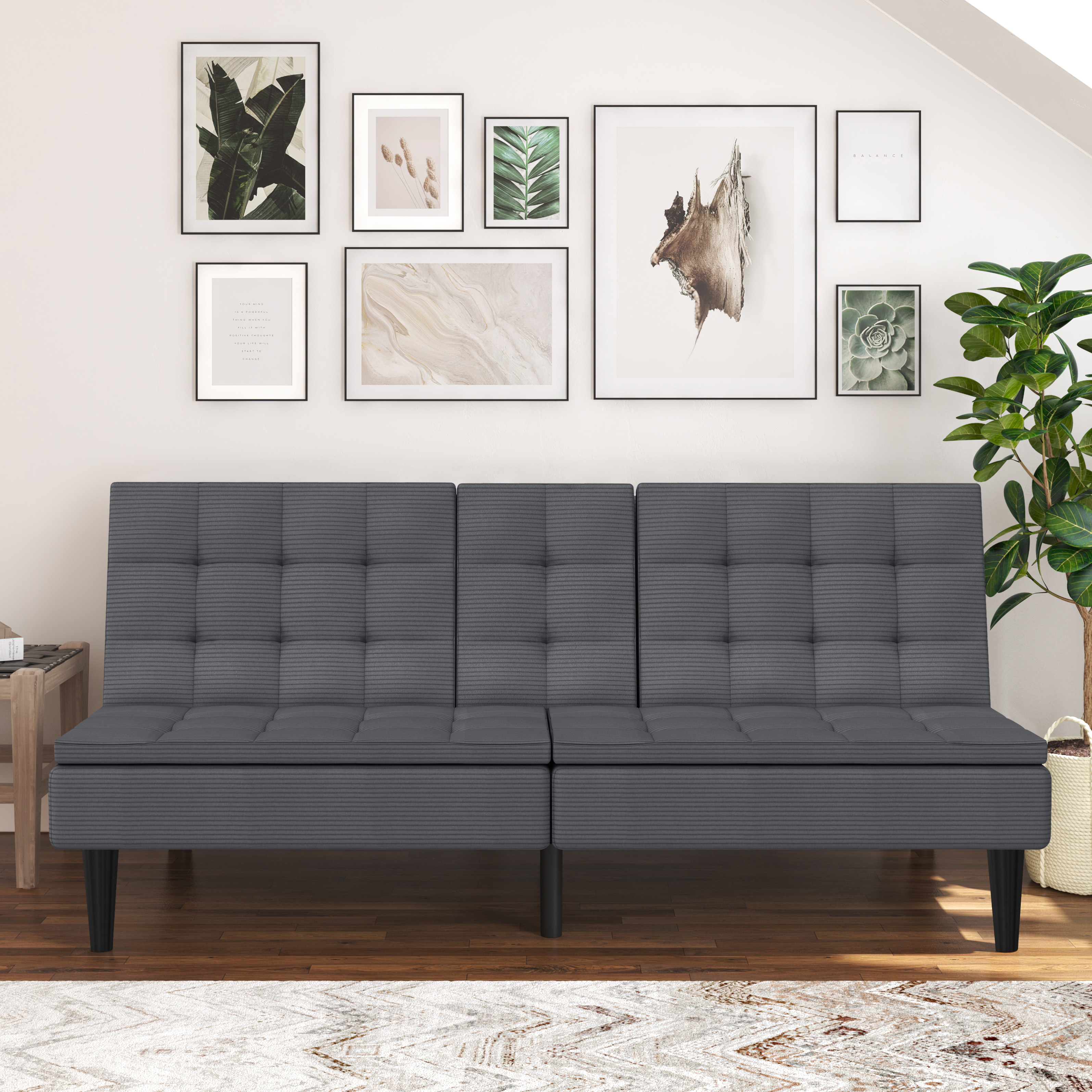 Dorel Home Maine Sofabed, Grey Corduroy, Grey