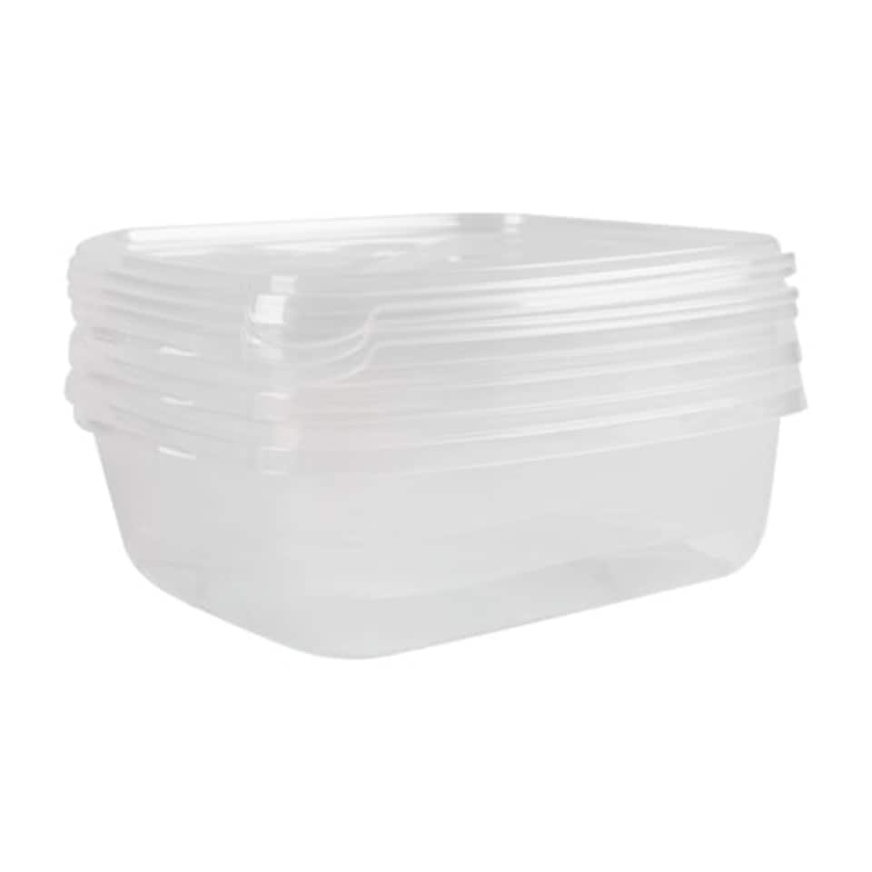 Woolf & Baker Square Food Storage Tubs 3 Piece Set 0.9L Clear