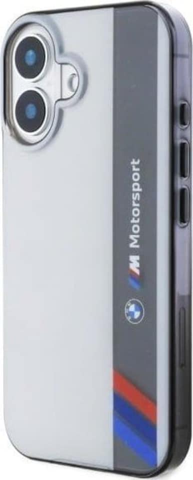 image 1 of BMW Motorsport IML Vertical Stripe Case for iPhone 16 6.1 Grey - BMHCP16S23HTFEG