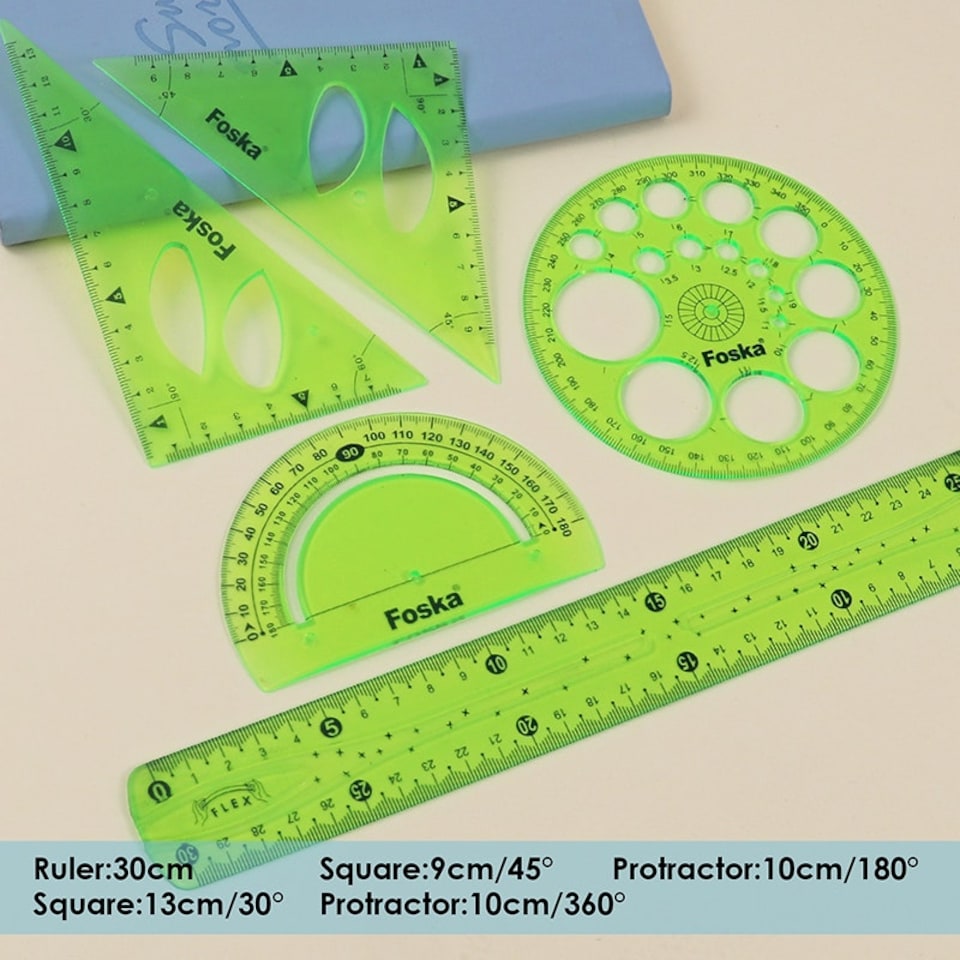 image 1 of 5 Pieces Plastic Flexible Geometric Set