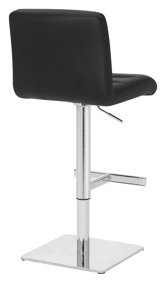 image 1 of Luscious Single Deluxe Kitchen Bar Stool, Chrome Footrest, Height Adjustable Swivel Gas Lift, Breakfast Bar & Home Barstool, Black