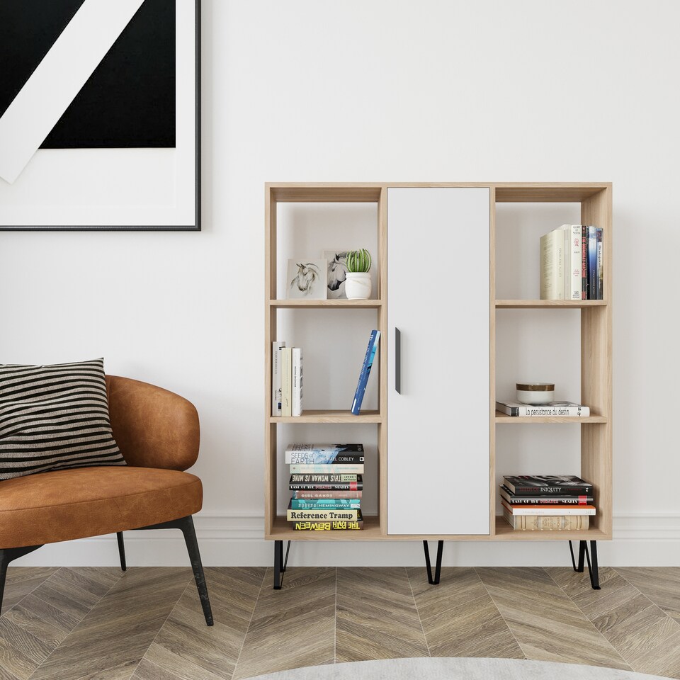 image 1 of Decorotika Peoria 6 Shelves and a Cabinet Bookcase