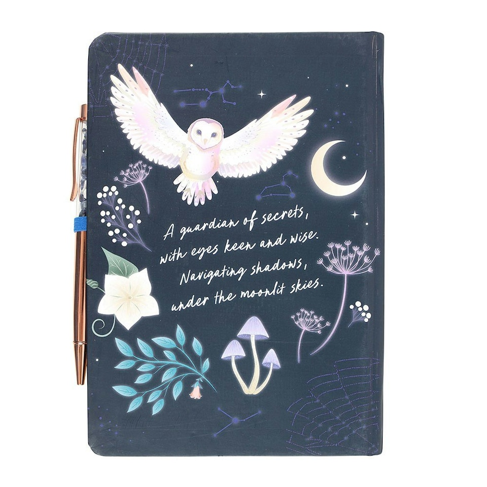 image 1 of Something Different Night Owl Sodalite Diary And Pen - Navy/Gold - One Size