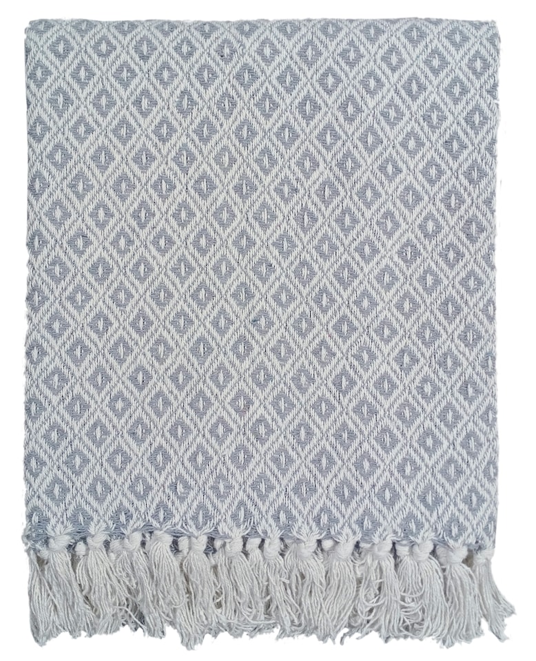 image 1 of Eden Cotton Geometric Throw | Brown | Brown (228x254 cm) | S | 1