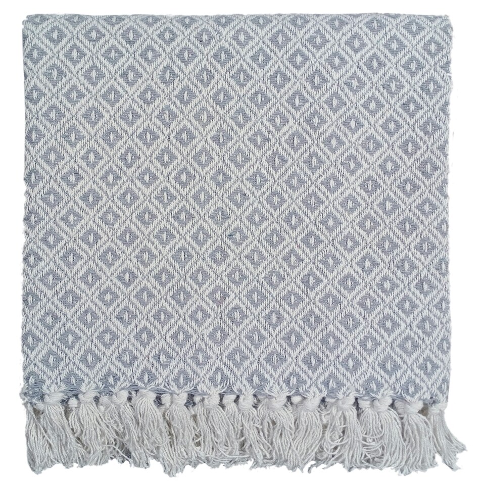 image 1 of Eden Cotton Geometric Throw Brown | Brown (228x254 cm)