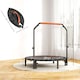 image 3 of HOMCOM 48" Foldable Mini Trampoline Fitness Trampoline Rebounder for Adults with Adjustable Foam Handle, for Indoors, Outdoors, Cardio Training, Orange | Orange