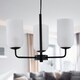image 4 of Victoria - Black 3 Arm Ceiling Pendant with Frosted Glass Shade Black | White