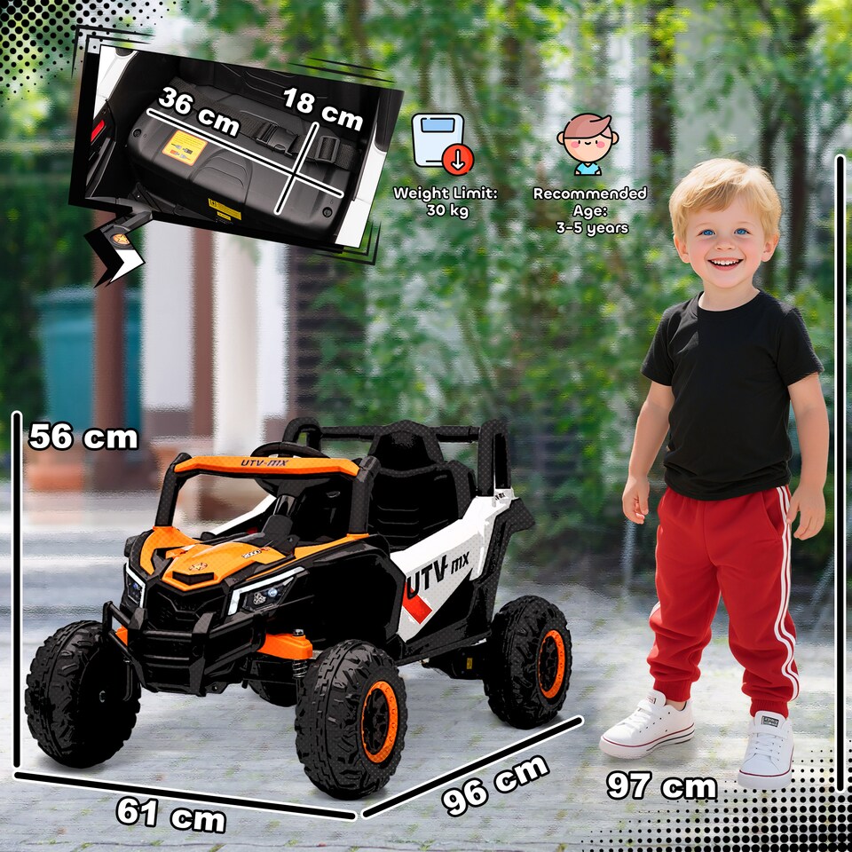 image 1 of AIYAPLAY Kids Electric Car with Remote Control for Ages 3-5 Years, Orange