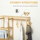 image 8 of HOMCOM Bamboo Coat Rack w/ Hooks Hanging Rail and Storage Shelf for Entryway