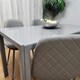 image 5 of Glass Dining table and 4 grey leather chairs  Grey Glass Table And 4 Chairs kitchen dining room furniture Grey