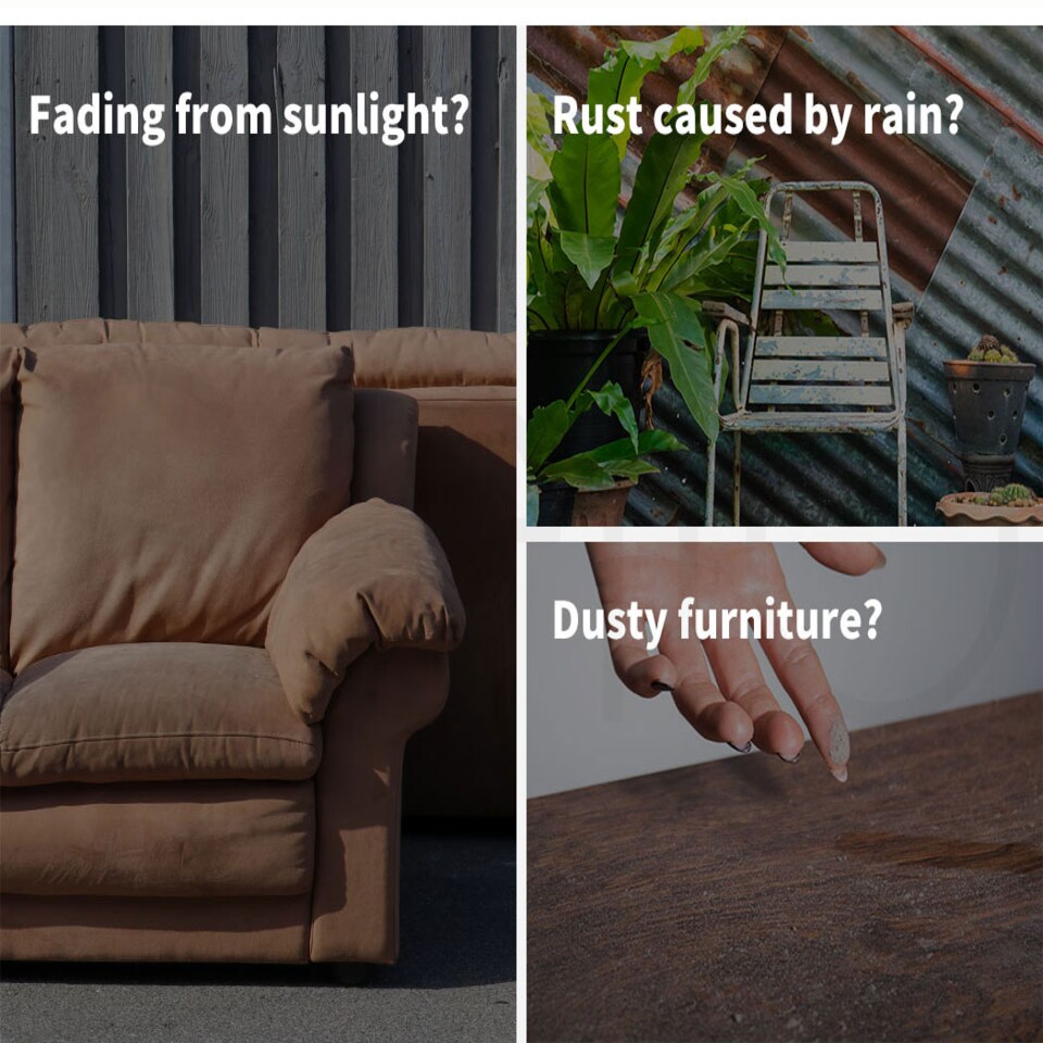 image 1 of Marlow Outdoor Furniture Cover Garden Patio Waterproof Rain UV Protector | Black | 213cm