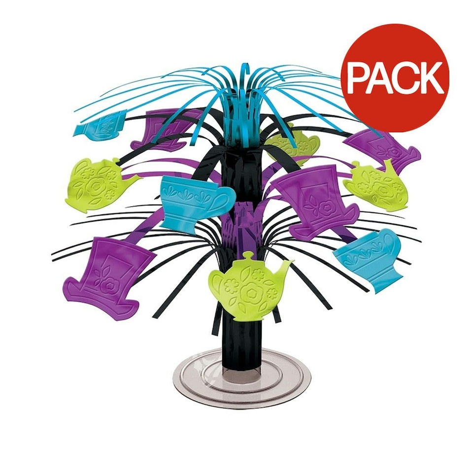 Amscan Tea Party Party Centrepiece (Pack of 8) - Black/Teal/Kiwi - One Size