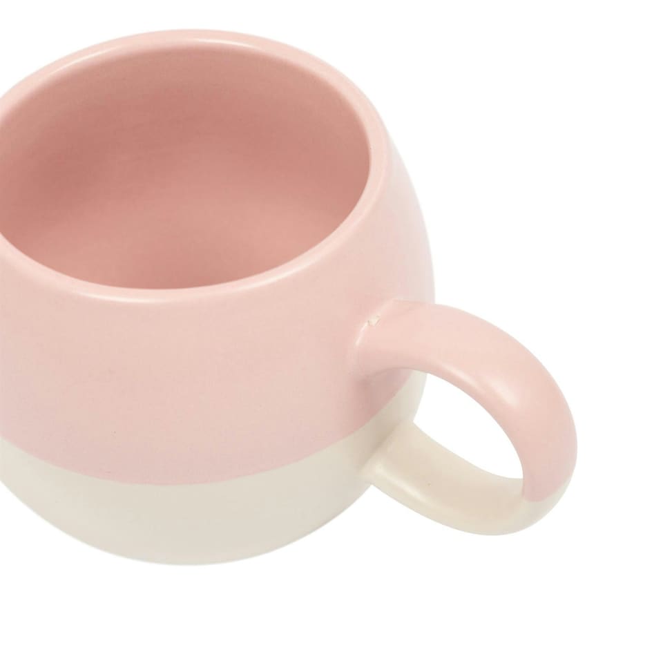 image 1 of Nicola Spring Dipped Stoneware Sphere Mugs - 340ml - Dusty Pink - Pack of 4 Pink