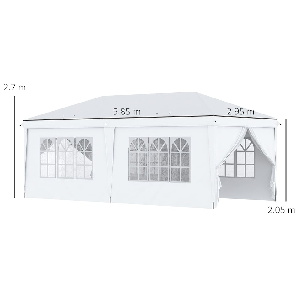 image 1 of Outsunny 3 x 6m Pop Up Gazebo Height Adjustable Party Tent w/ Storage Bag Black